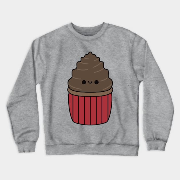 Cute Chocolate Cupcake - Kawaii Cupcake Crewneck Sweatshirt by KawaiiByDice